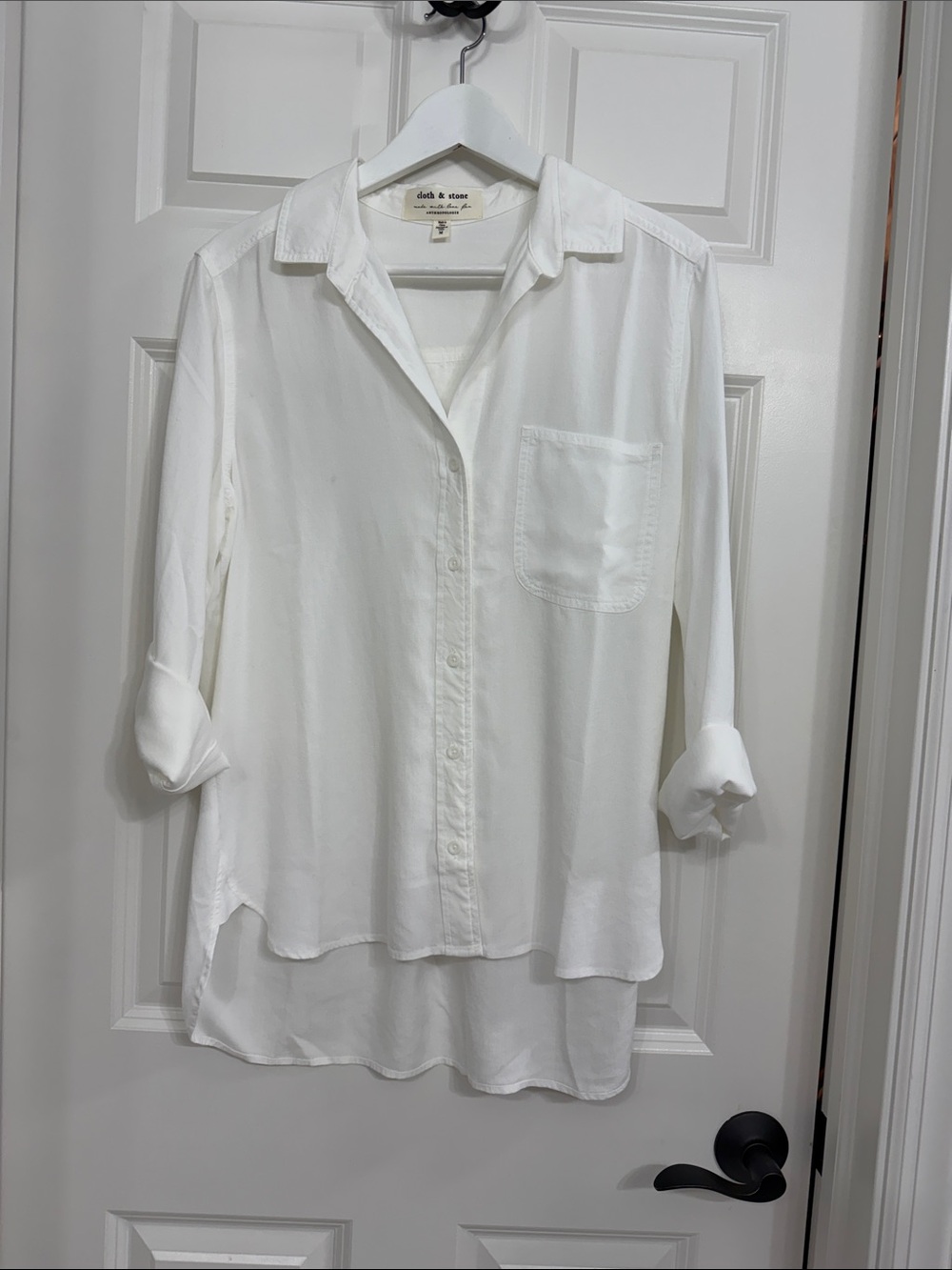 cloth & stone Classic White Relaxed Button-Down Shirt